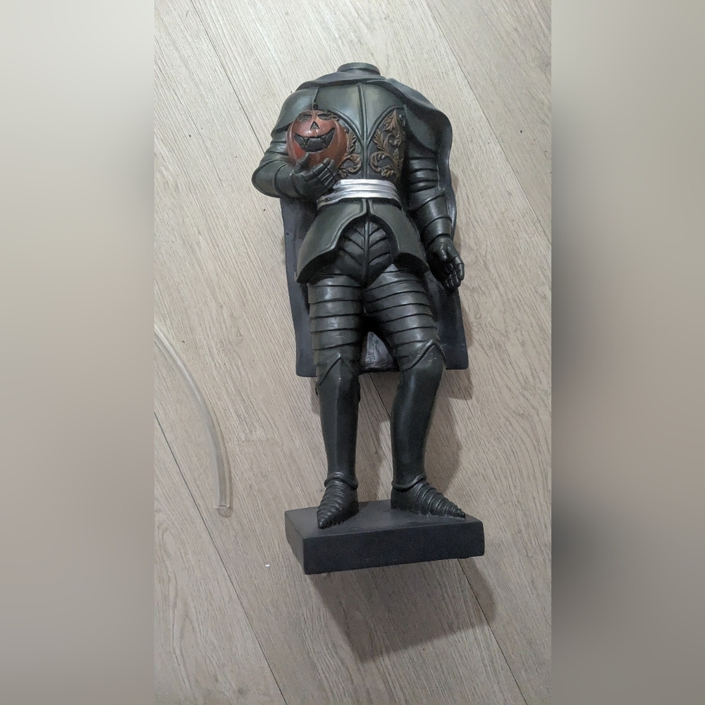 Medieval Knight Sculpture in Black and Gray
